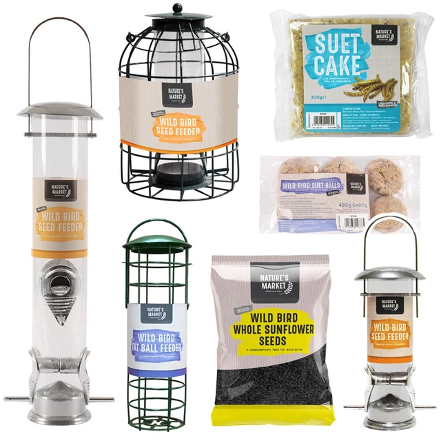 SQUIRREL-PROOF BIRD FEEDERS & Bird Feed Seed Peanuts Suet Balls + Free