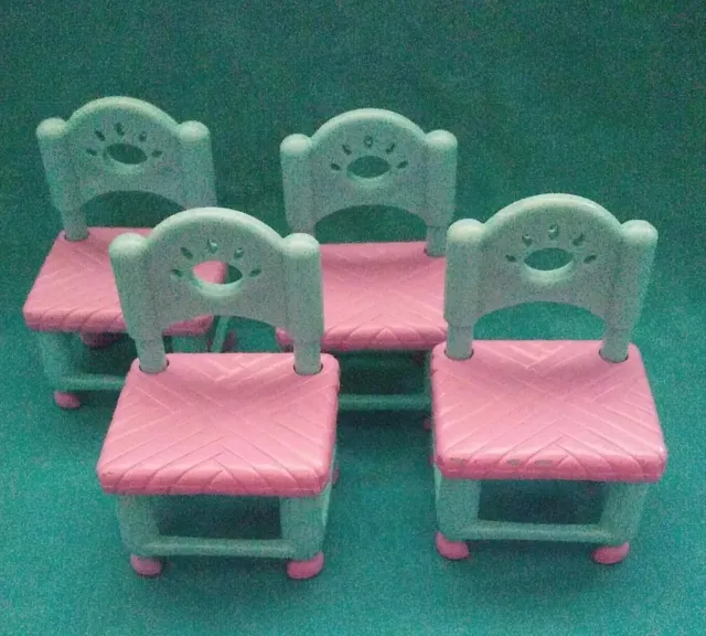 4 Dora The Explorer Talking Doll House Furniture Dining Room Kitchen Chair Set