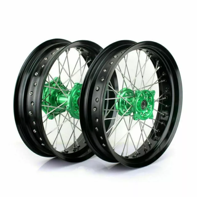 Supermoto 17" Radsatz Felgen für Kawasaki KX250F KX450F 06-18 KX125 KX250 06-13