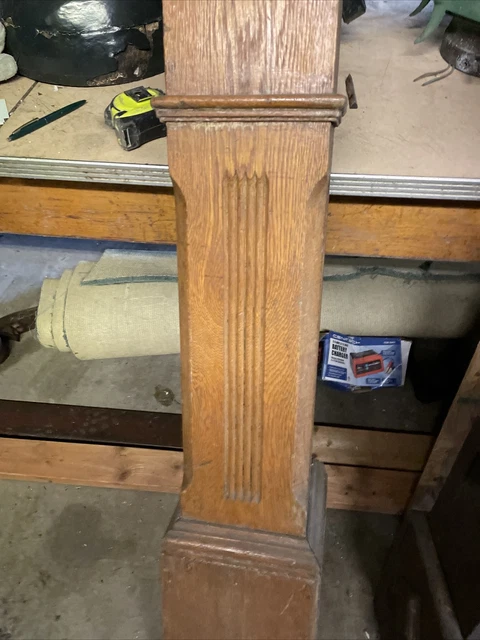 Bova Antique Oak newell Post 48“ x 8 x 7.75 base 5