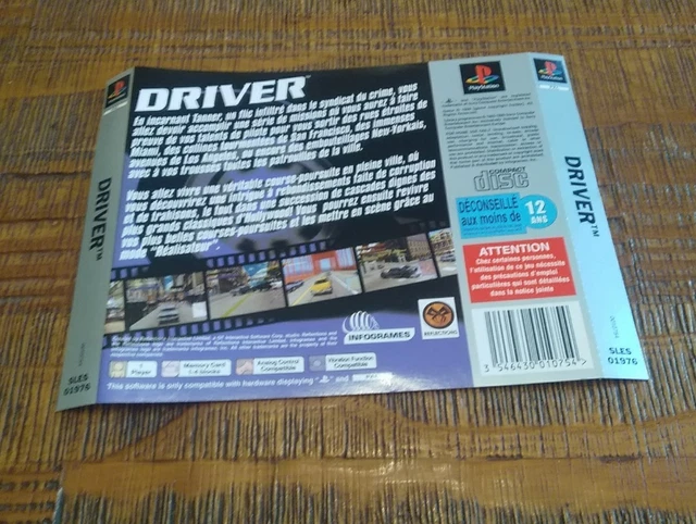 Jaquette Arrière Jeu DRIVER 2 PS1 - Sony PlayStation 1 - PAL FRA Bon état