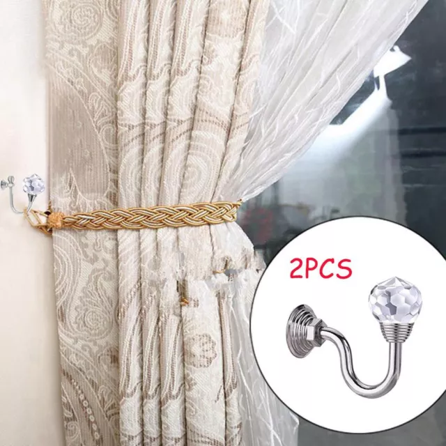 Vintage Wall Hook Fixing Holder Curtain Hooks Hanging Hooks Crystal Bracket