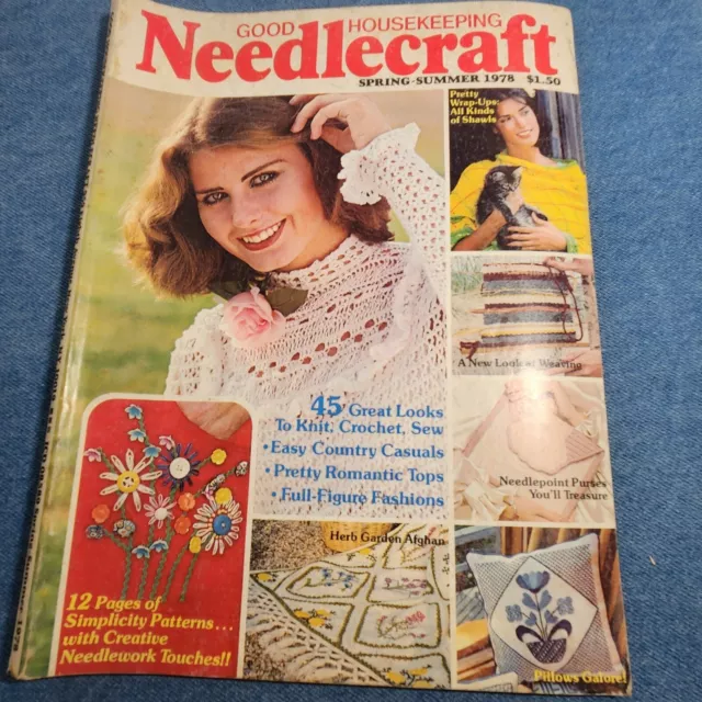 Vtg Good Housekeeping Needlecraft Magazine 1978 Quilt Crochet Knit Sew Weaving