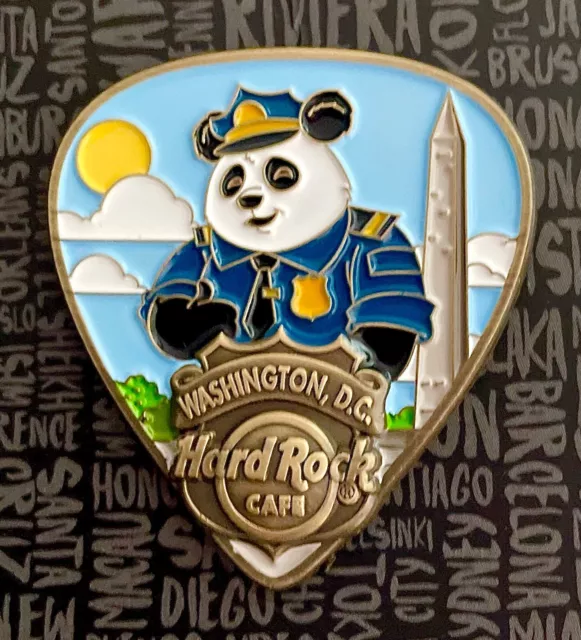 2024 Hard Rock Cafe Washington Dc 3D Police Panda Bear Guitar Pick Pin