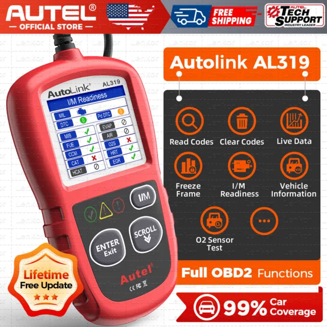 Autel Autolink AL319 OBD2 CAN OBDII Auto Car Code Reader Diagnostic Scanner Tool