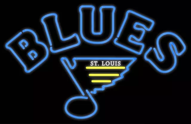 10" Vivid St. Louis Blues Neon Sign Light Lamp Beer Bar Man Cave Wall Decor