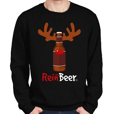1Tee Mens ReinBeer Christmas Drink Sweatshirt Jumper