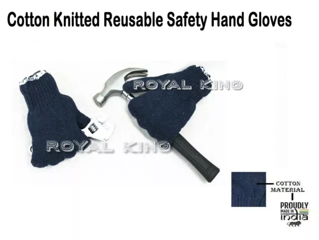 Guantes de seguridad de algodón lavables y reutilizables (azul, paquete de 2)