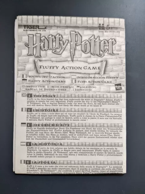 Harry Potter FLUFFY Action Game *  Bedienungsanleitung / Manual