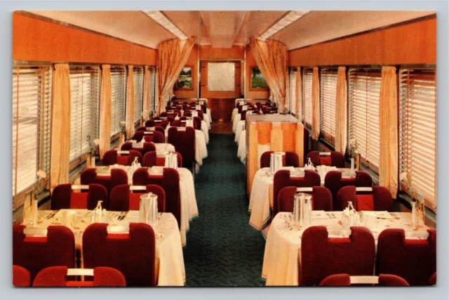 Southern Pacific RR Shasta Daylight Interior Dining Car Vintage Unused Postcard