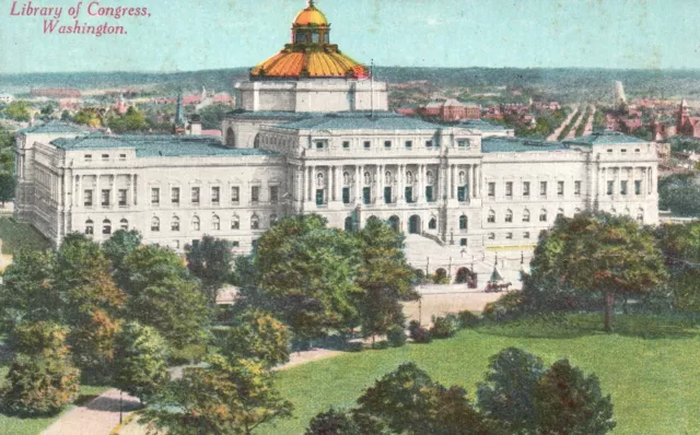 Vintage Postcard 1921 Library Building of Congress Washington Structure WA