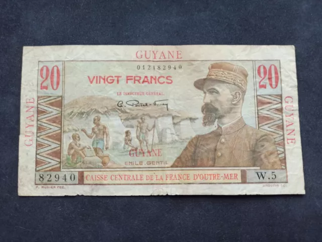 Colonies Françaises : Guyane : 20 Francs 1947 Emile Gentil (Ref 1340)