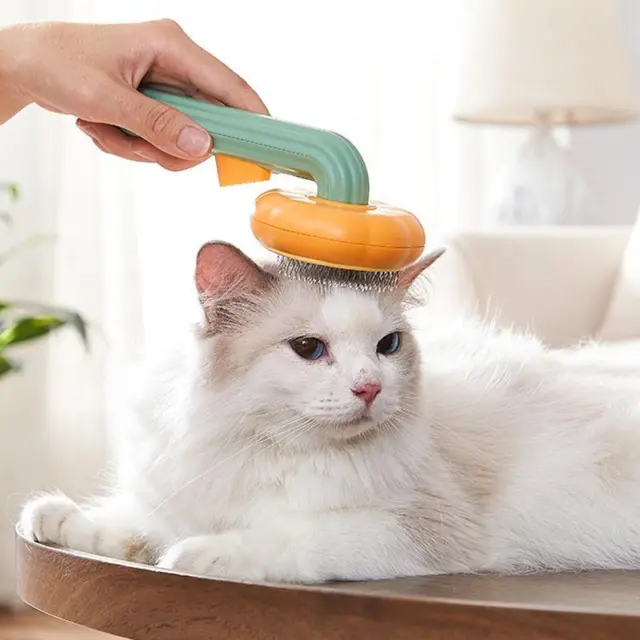 Pet Hair Brush Pumpkin Dog Cat comb Deshedding Self Cleaning Brush Hair Remover