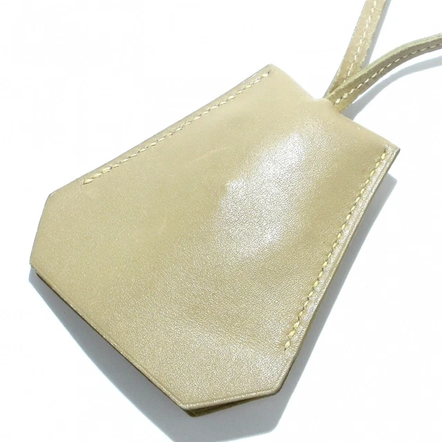 Second Hand Hermes Margiela Period Necklace Crochet/Key Ring Beige Leather