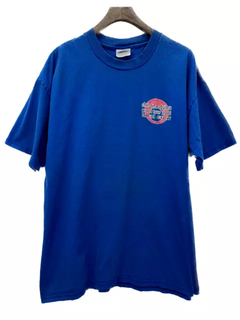 Christina Aguilera 2000 World Tour Crew Vintage T-shirt Size XL Blue Y2K