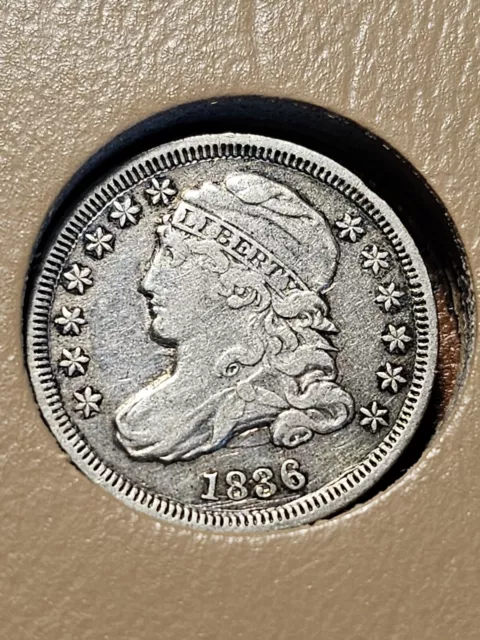 1836 Capped Bust Silver Dime 45° Rotated Reverse Ch VF-XF