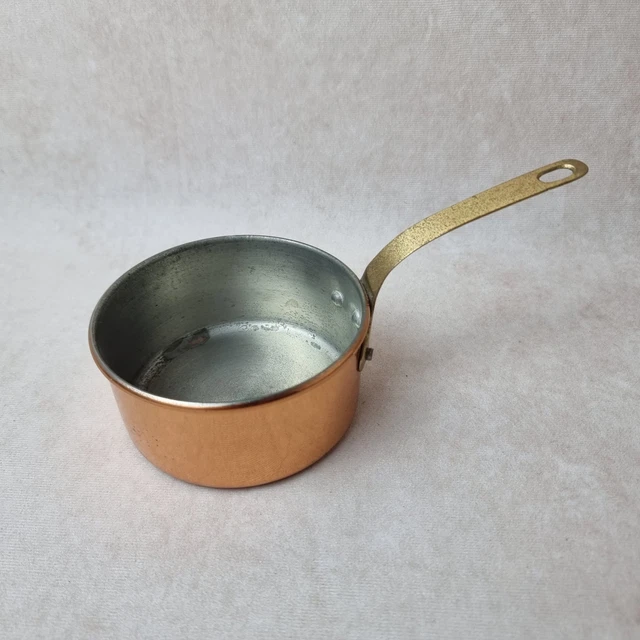 Baumalu Cocotte en cuivre étamée 14 cm à paroi épaisse - Lisse avec manche en fonte