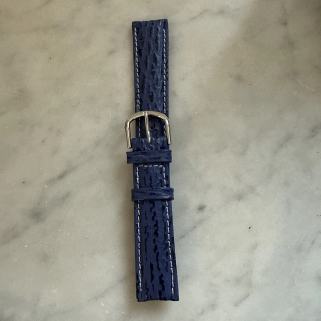 Bracelet Montre Cuir Bleu Tanné Végétal - 12 à 22 Mm, Réglable, Neuf Avec étiquettes