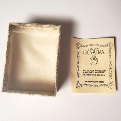 VTG Kelischek Mini 4 Hole Pendant Ocarina Instruction Box Unique Zelda Music