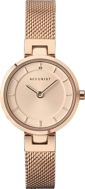 Accurist klassische Damenuhr mit Roségold Zifferblatt und Roségold Mailänder Stra...