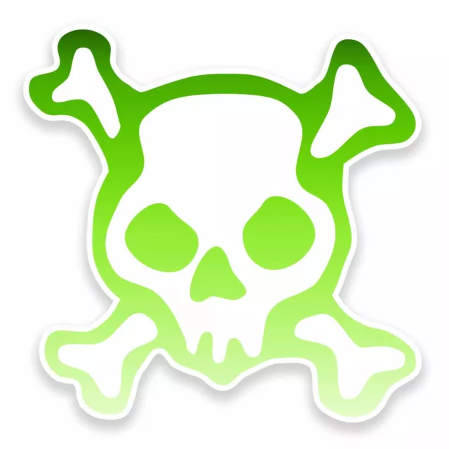 2 x 10cm Cool Skull Vinyl Sticker Decal Laptop Car Bike Helmet Skateboard #9598