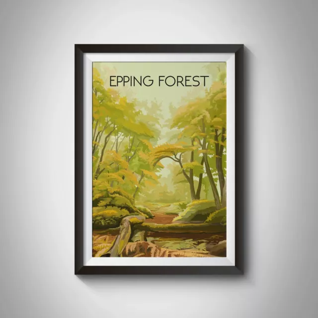 Epping Forest Travel Poster - Framed - Vintage - Bucket List Prints