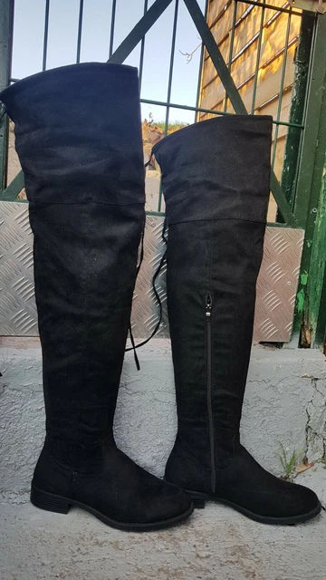 BOTTES CUISSARDES NOIRES velours pointure 40 occasion tr s bon