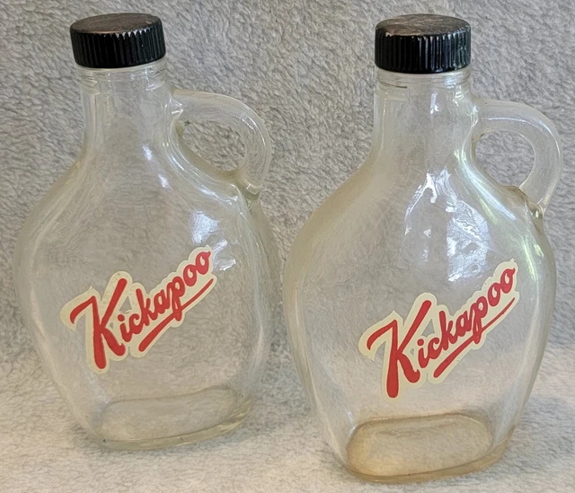 VINTAGE 1960'S KICKAPOO Bourbon Liquor Bottles with Handles & Original