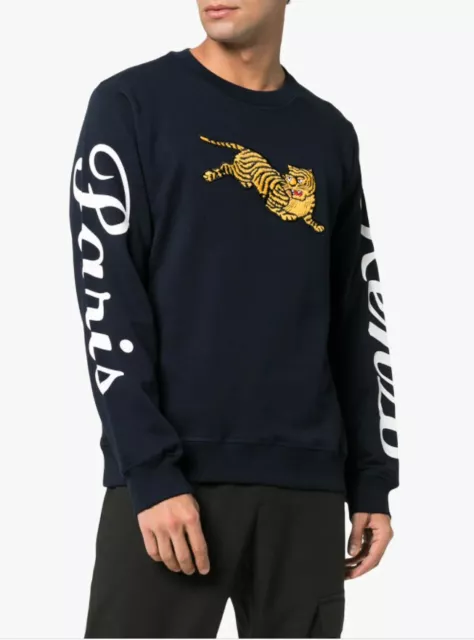 KENZO MEN'S JUMPING TIGER SWEATSHIRT in NAVY/BLUE Size S