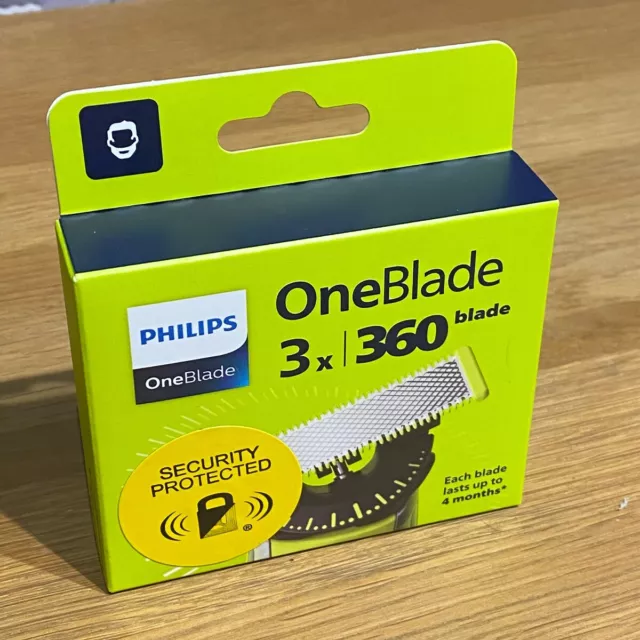 Philips OneBlade 360 3 x Replacement Blades Pack Shaver Trimmer 100% Original