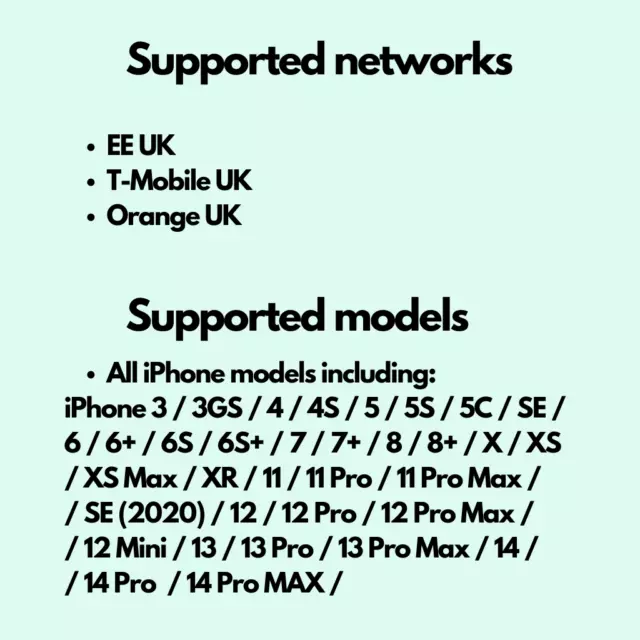 Factory Unlock Service For iPhone 3GS 4 4S 5 5S 5C 6 6+ Orange EE T-Mobile UK 2