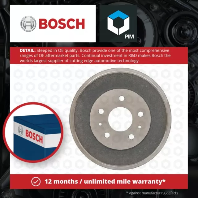 2x Brake Drums (Pair) fits FORD FOCUS Mk3 TDCi 1.6D Rear 11 to 20 Set Bosch New