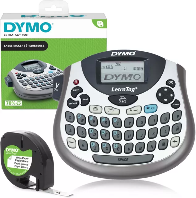 NEW Dymo LetraTag LT-100T Handheld Label Maker, QWERTY, Compact, Office/Home