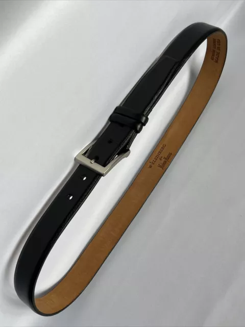 W. Kleinberg Genuine Black Leather Solid W/Silver Buckle Belt Men’s 38