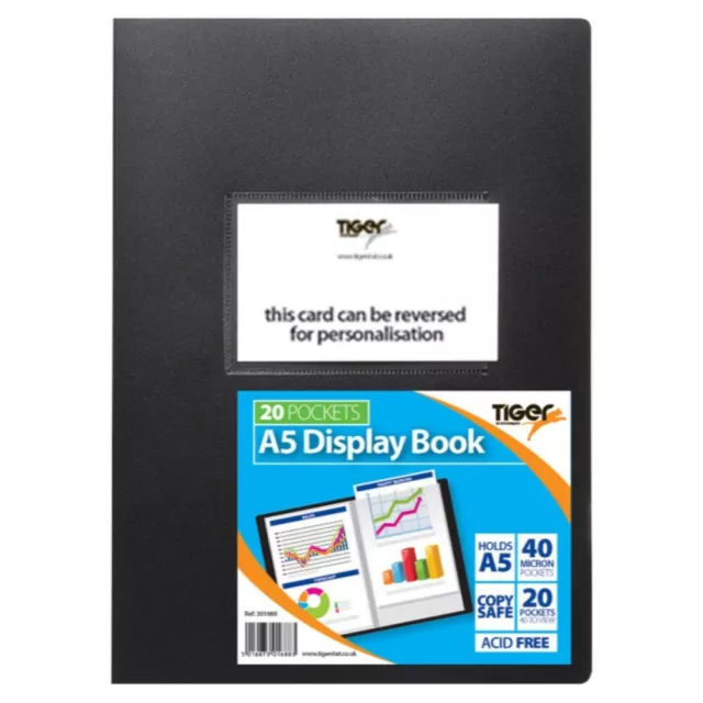 A5 Flexicover 20 Pocket Display Book 40 Views Presentation Folder Portfolio