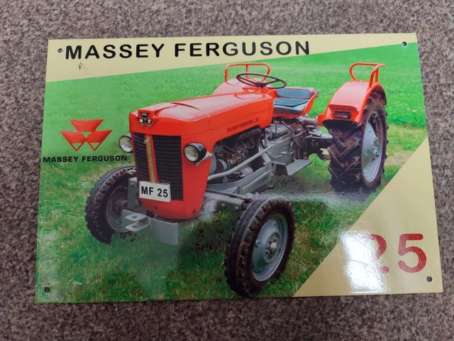 Metal Tin Tractor Model - Massey Ferguson Style In Grey, Green, Red - Retro Toy - View #2