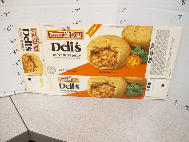 PEPPERIDGE FARM 1982 DELI reuben rye pastry sandwich frozen food box TV dinner