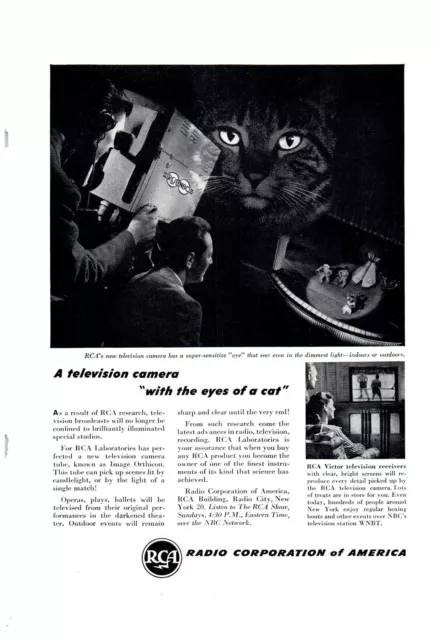 RCA Radio Corporation of America Television Camera NBC Print Advertisement 1946