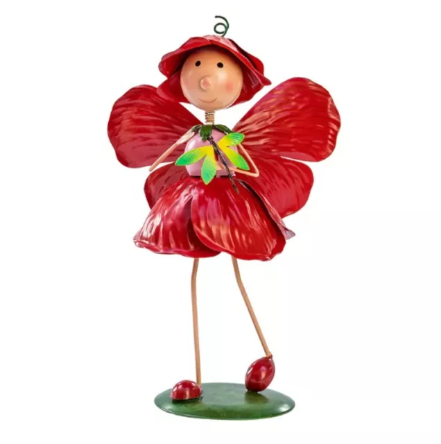 Poppy The Poppy Fairy Garden Bright Coloured Metal Hand Painted