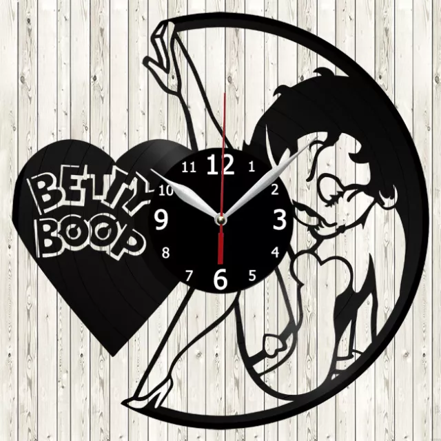 Betty Boop Vinyl Record Wall Clock Decor Handmade 5147