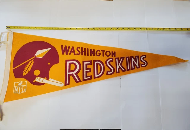 Vintage Washington Redskins One Bar Old Helmet NFL Flag Pennant RARE 1960s  Arrow - Family Legacy Estate Sale