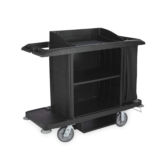 RUBBERMAID COMMERCIAL PRODUCTS FG618900BLA Housekeeping Cart,50 in H,30 gal Cap.