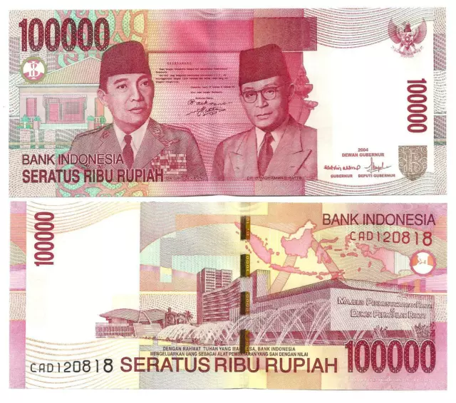 INDONESIEN INDONESIA 100000 100.000 RUPEES 2004 / 2005 UNC P 146 b