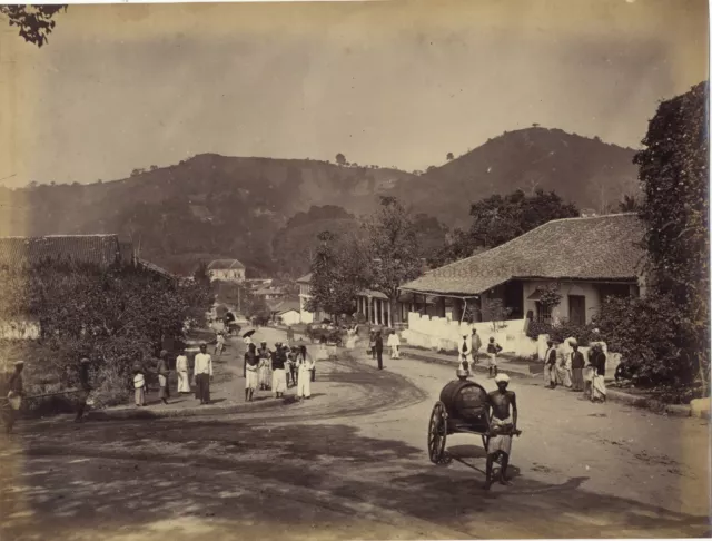 Ceylon Tea aus Sri Lanka -szene Straße Foto Scowen Vintage Albumin c1870