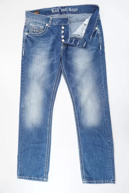 Jeans uomo Rock and Royal VIP George W36 L34 36/34 blu stonewash dritti H108 2