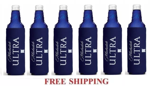 MICHELOB ULTRA 6 SLIM 16oz ALUMINUM BOTTLE COOLER COOZIE KOOZIE HUGGIE NEW BUD