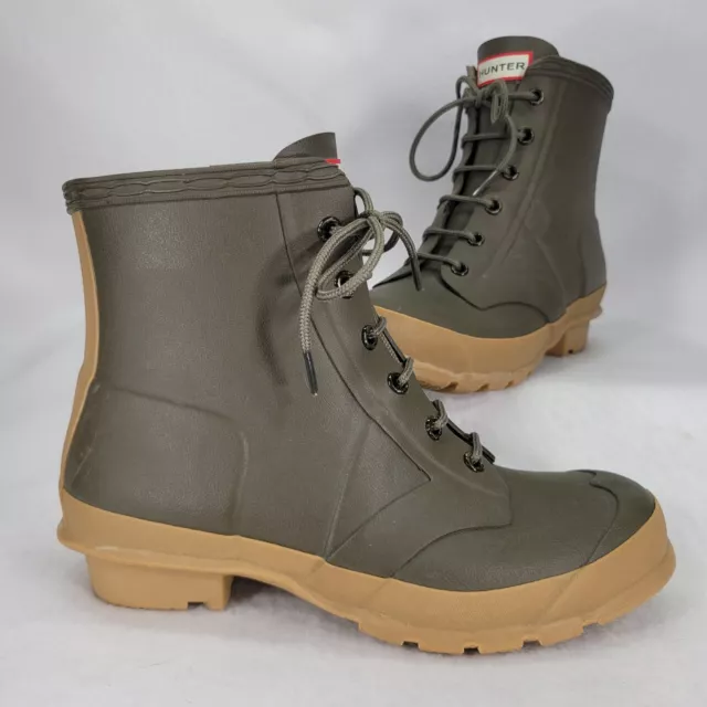 HUNTER ORIGINAL GREEN Thurloe Rain Boot Kids Youth Sz 3B 4G Waterproof Lace Up 29.99 PicClick