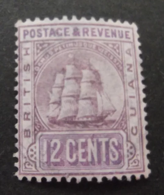 British Guiana-1889-12c Ship-Crown CA Wmk-SG200-Used