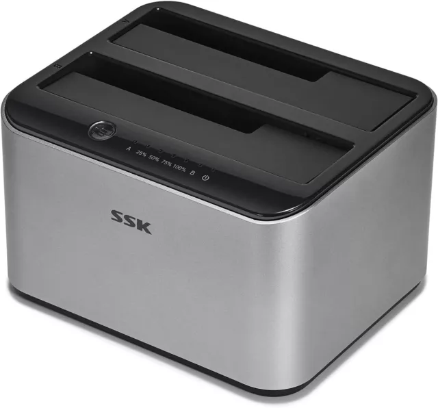 Aluminium Festplatte Dockingstation, USB 3.0 auf SATA Dual Bay Externes Festplatten-Dock