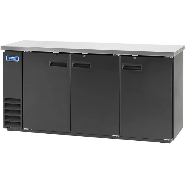 ABB72 73" Three Solid Doors Back Bar Refrigerator, 20.7 Cubic Feet, Stainless St